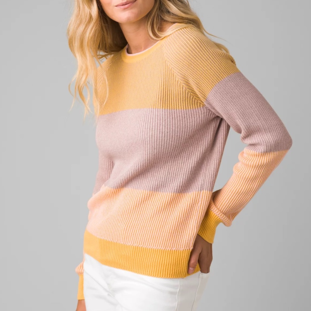 PRANA Branagan Multicolor Relaxed Raglan Fit Sweater Large